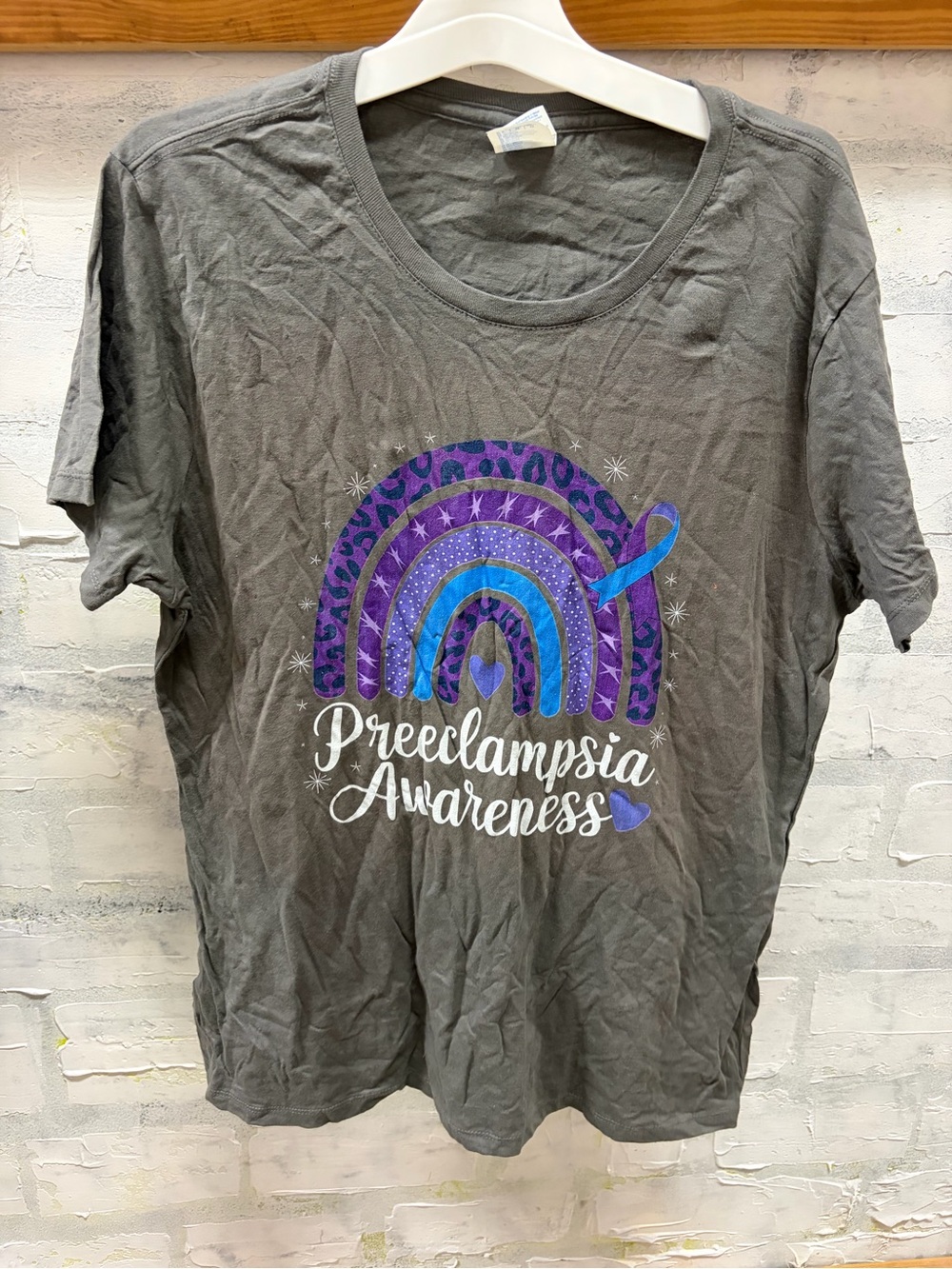 Preeclampsia Awareness Kids Graphic Tee - Purple Ribbon Rainbow